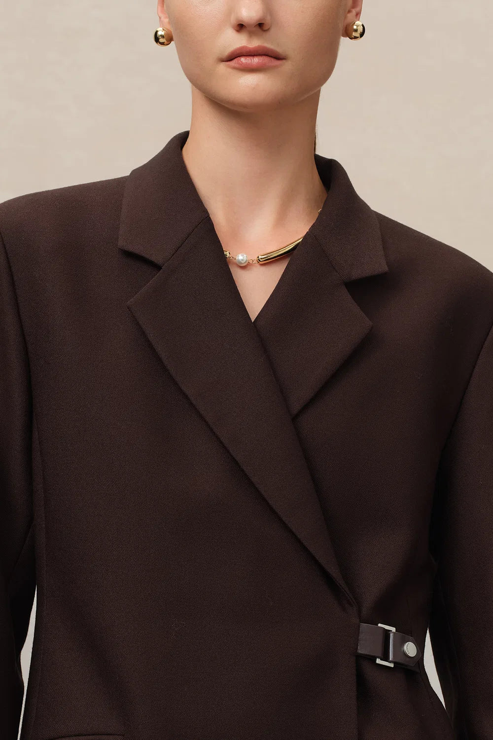 FABRIQUE Babila Side Notched Lapel Blazer in 100% Fine Wool Twill- SIZE: XS