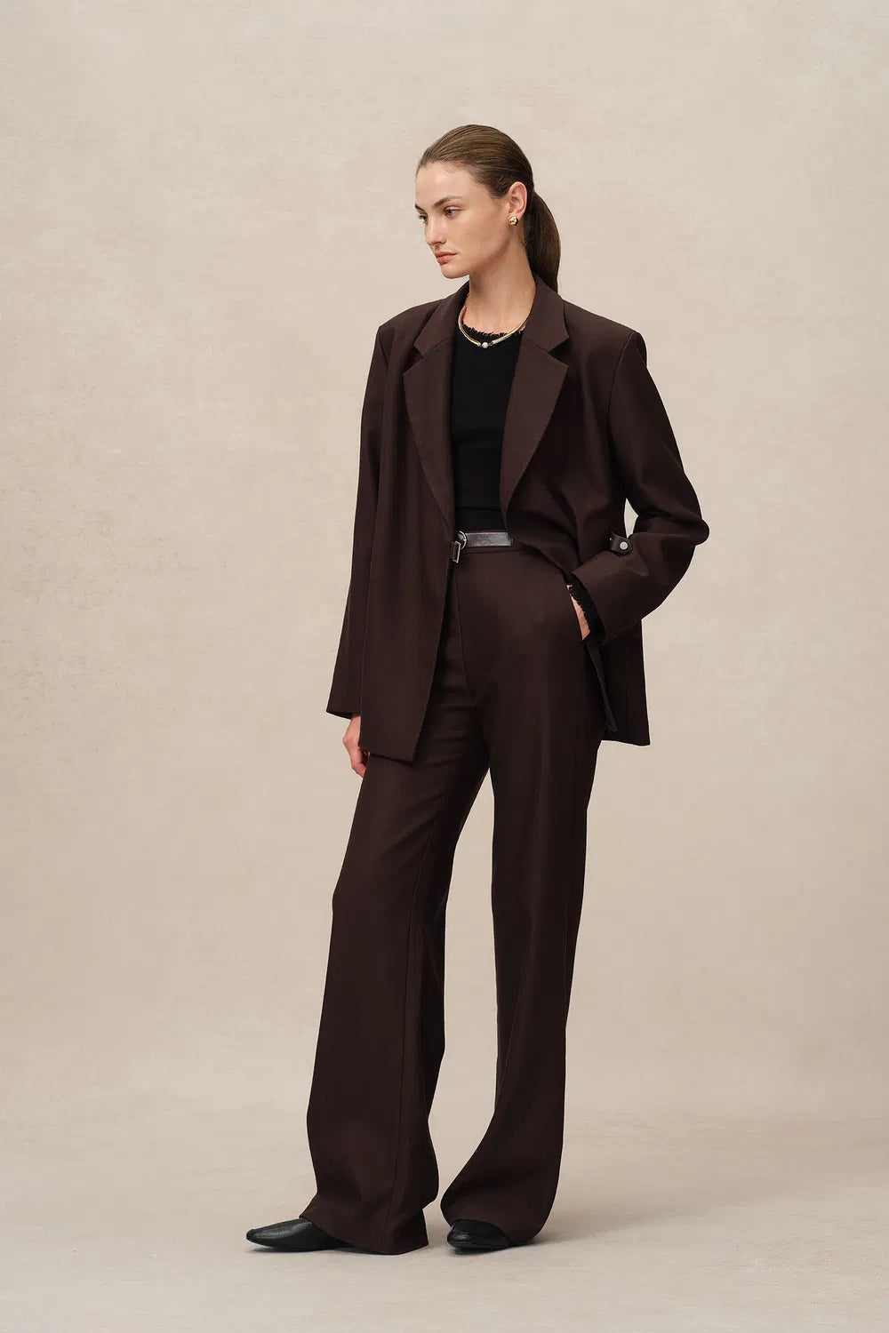 FABRIQUE Babila Side Notched Lapel Blazer in 100% Fine Wool Twill- SIZE: XS