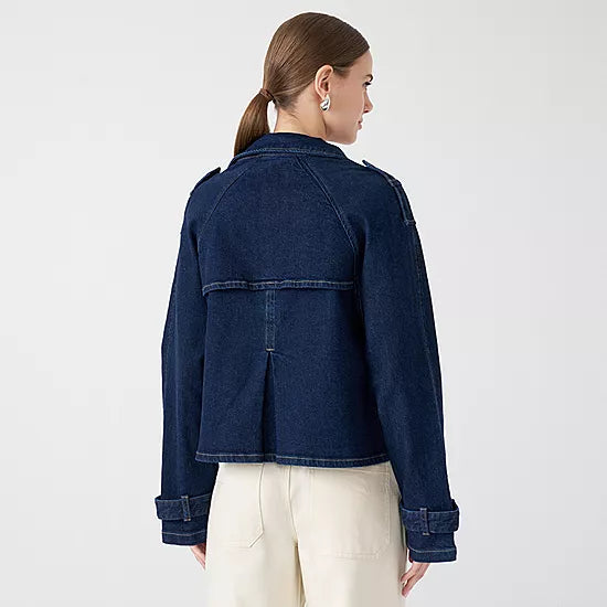 Rebecca Minkoff Womens Denim Lightweight Trench Jacket- SIZE: XS