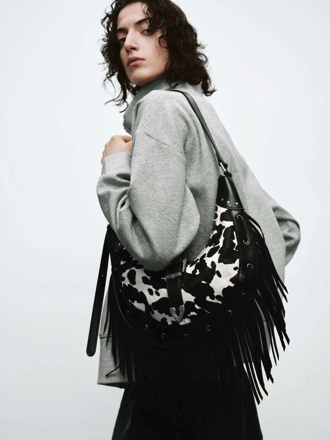 URBAN REVIVO Tassel Hobo Shoulder Bag (LIKE NEW)