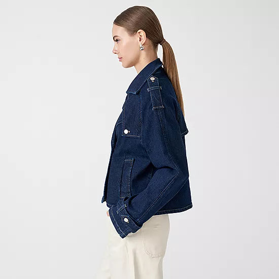 Rebecca Minkoff Womens Denim Lightweight Trench Jacket- SIZE: XS