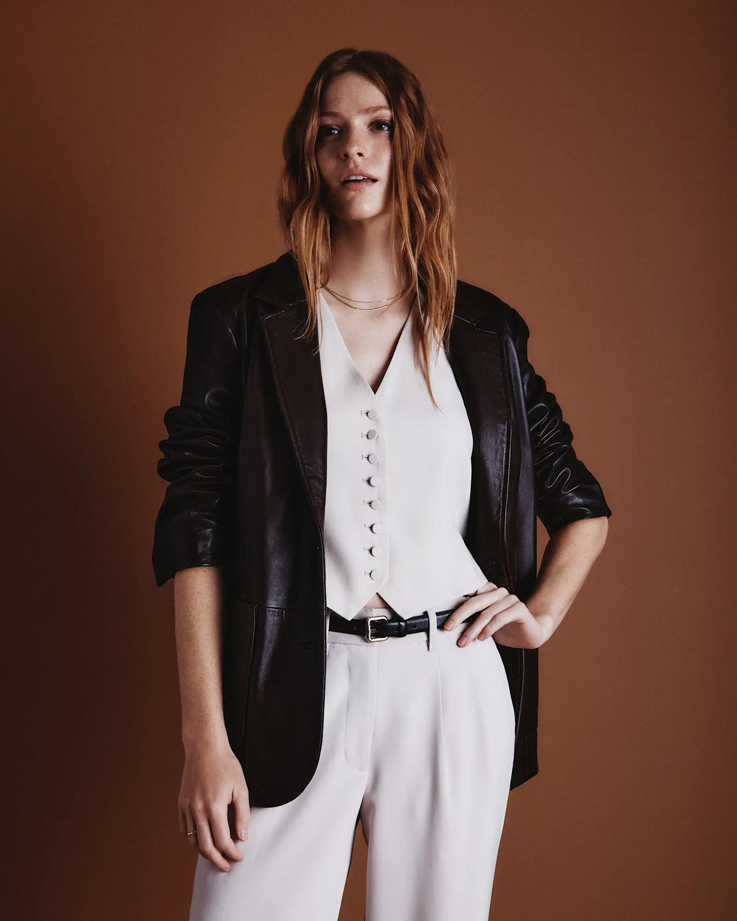 QUINCE 100% Leather Blazer- SIZE: XS (NEW WITH TAGS)