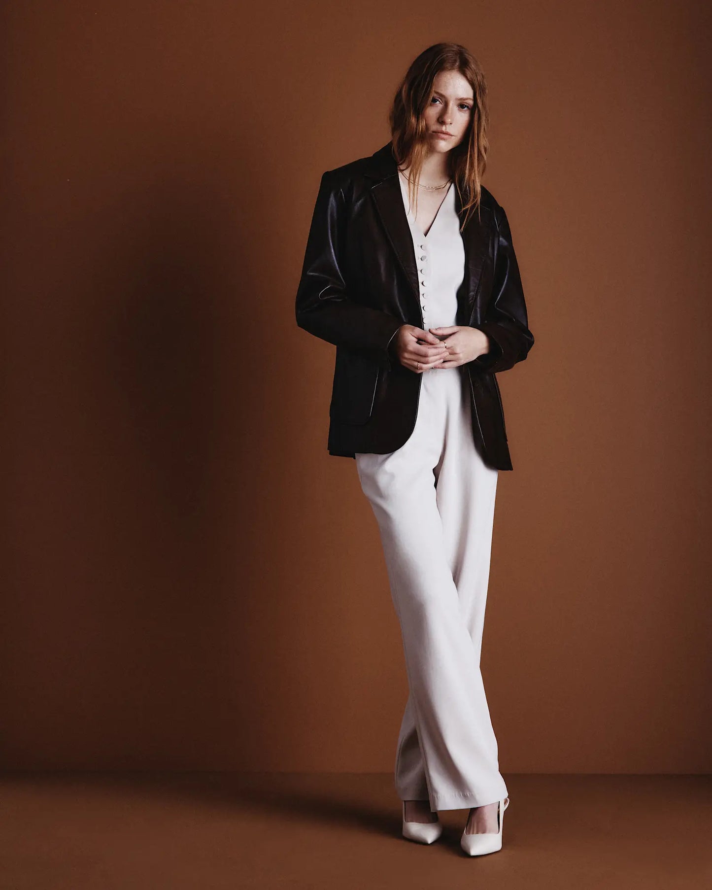 QUINCE 100% Leather Blazer- SIZE: XS (NEW WITH TAGS)