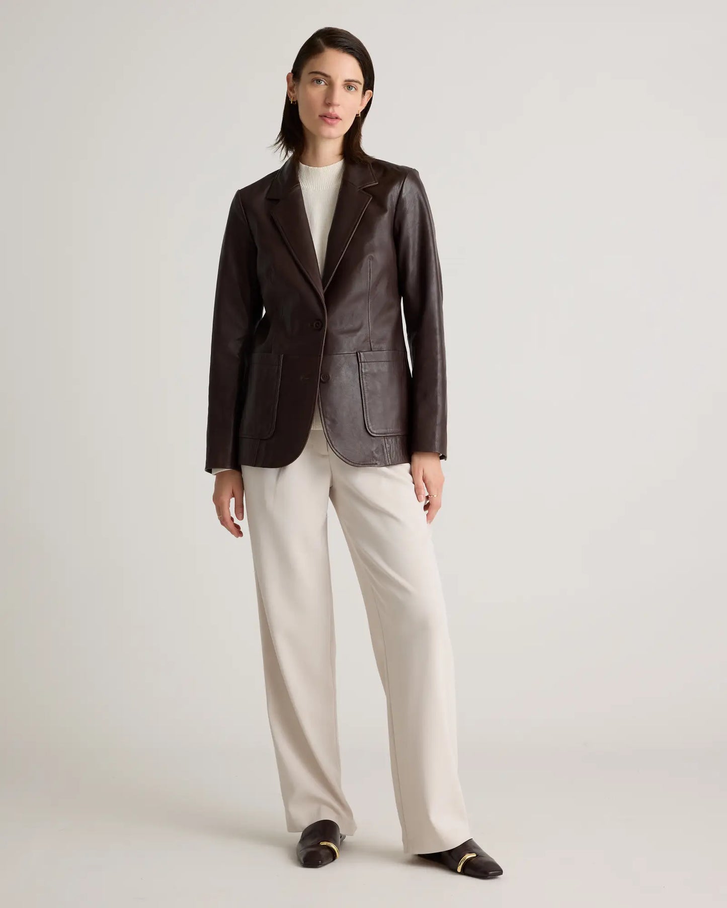 QUINCE 100% Leather Blazer- SIZE: XS (NEW WITH TAGS)