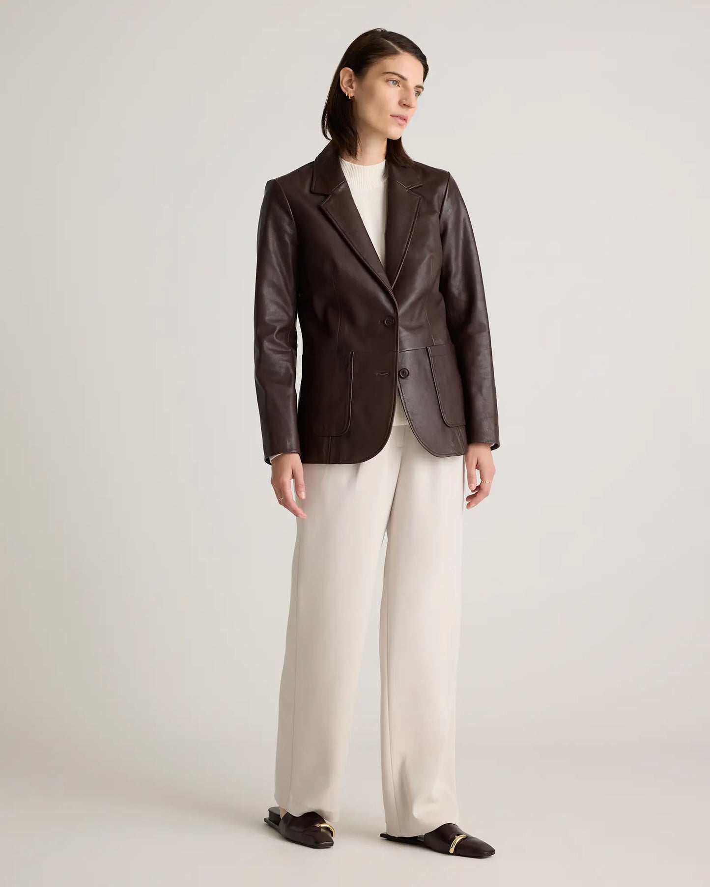QUINCE 100% Leather Blazer- SIZE: XS (NEW WITH TAGS)