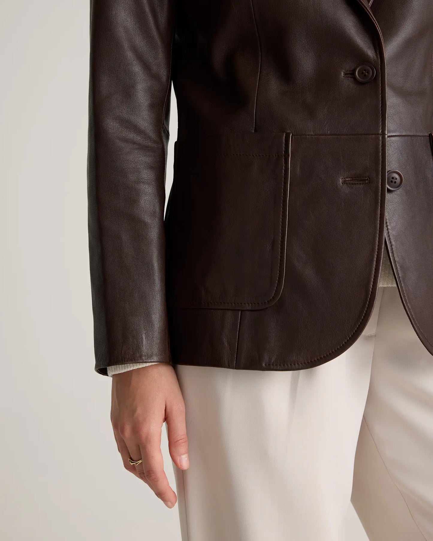 QUINCE 100% Leather Blazer- SIZE: XS (NEW WITH TAGS)