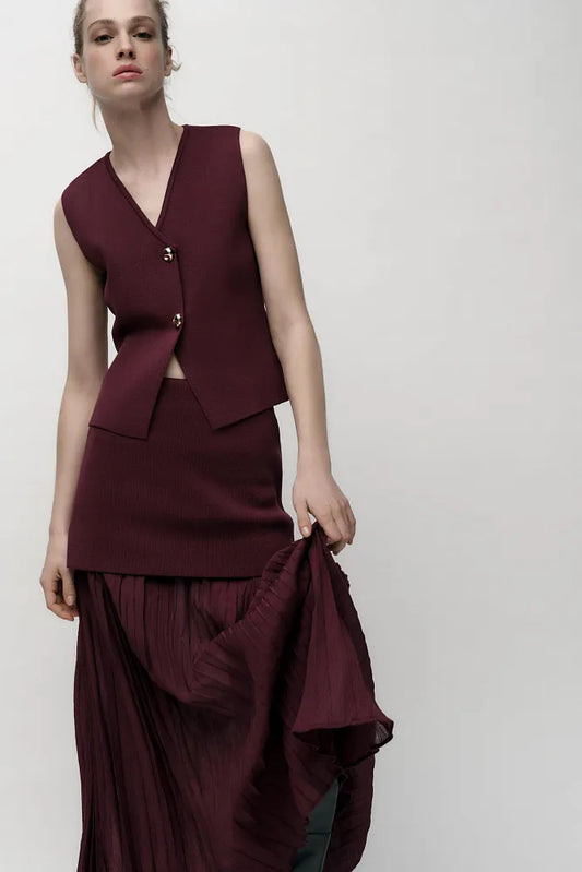 ZARA SMOOTH KNIT VEST TOP: Size- S (NEW WITH TAGS)